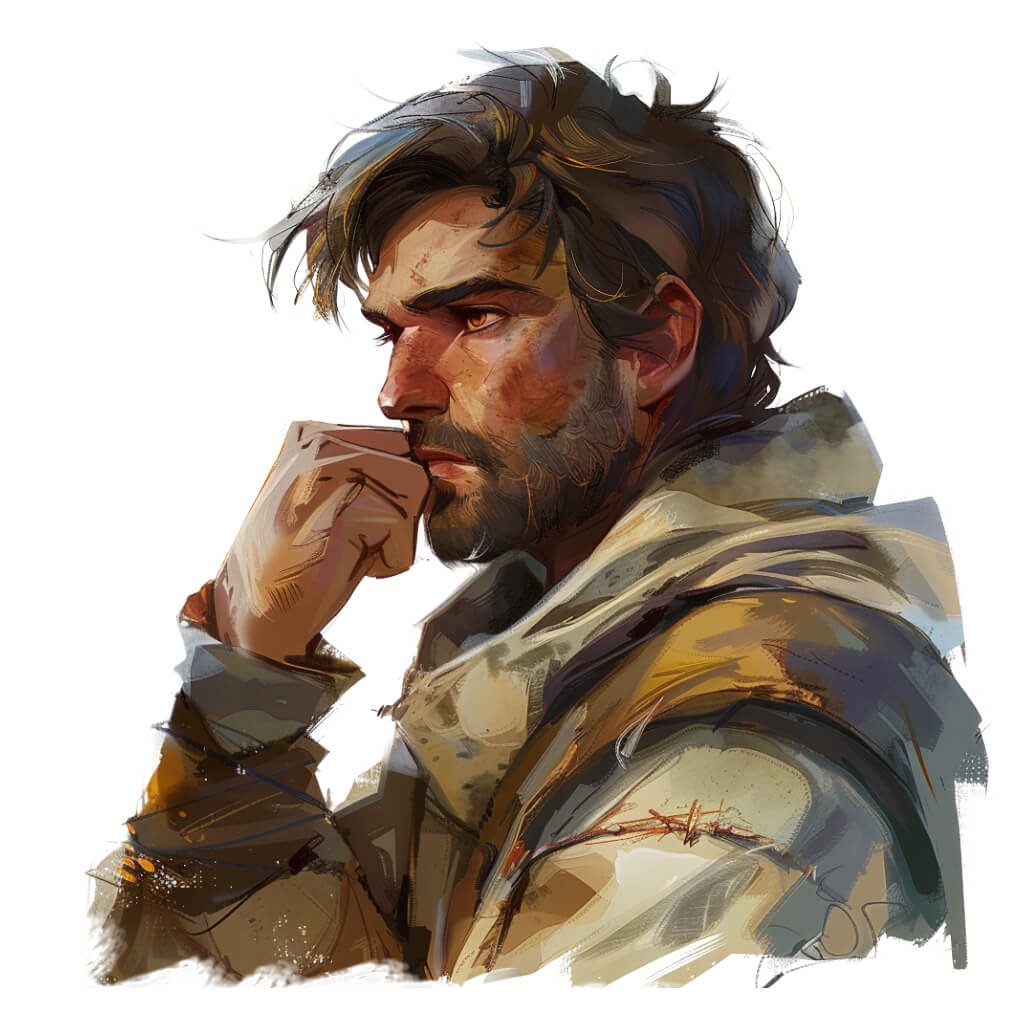 A man lost in his thoughts.
