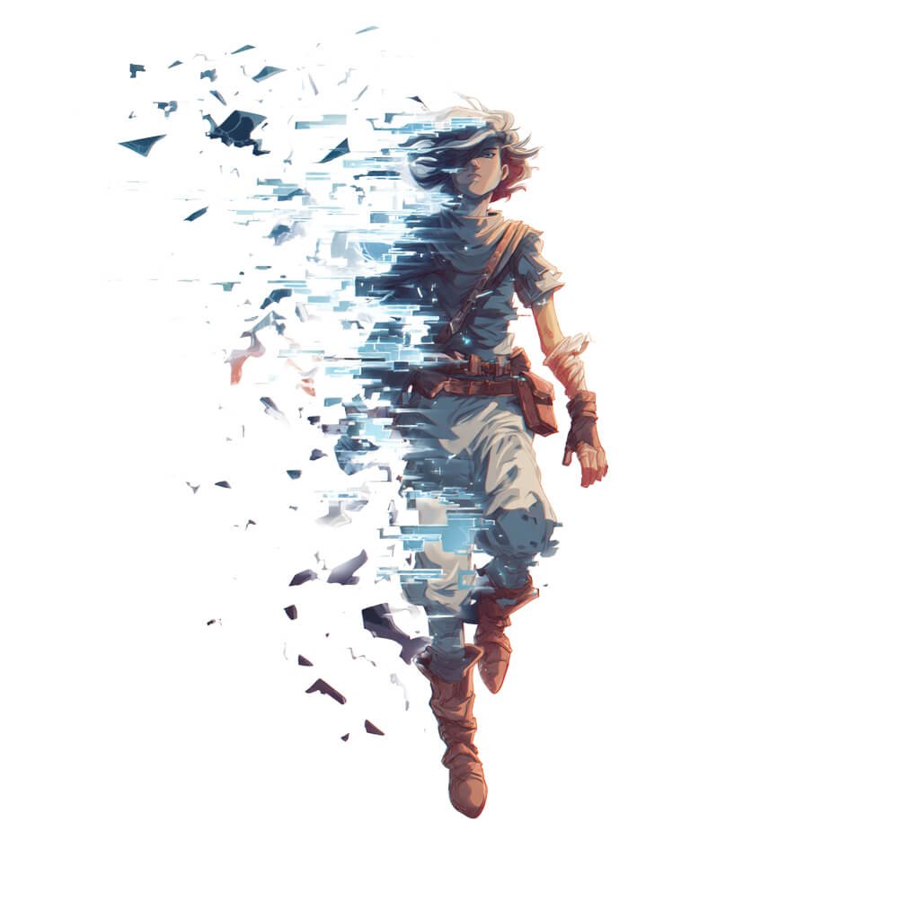 A guy slowly fading out of reality.